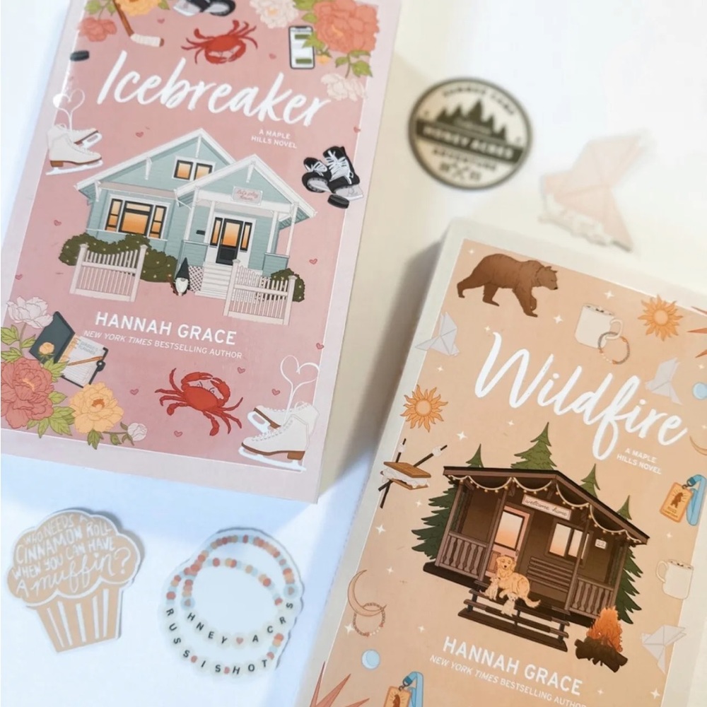 Icebreaker & wildfire hannah grace probably smut edition signed paperbacks